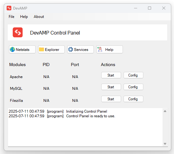 Devamp Control Panel Interface